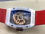 ZF Factory Richard Mille RM07 31.4mm Diamond White Gold Red Rubber Strap Skeletonized Black Dial - Image 7