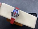 ZF Factory Richard Mille RM07 31.4mm Diamond White Gold Red Rubber Strap Skeletonized Black Dial - Image 4