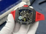 ZF Factory Richard Mille RM35-02 Black Carbon Fiber Red Rubber Strap Black Skeletonized Dial - Image 4