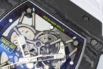 ZF Factory Richard Mille RM35-02 Black Carbon Fiber White Rubber Strap Black Skeletonized Dial - Image 4