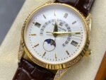 ZM Factory Patek Philippe Perpetual Calendar 5050J 40mm Yellow Gold Leather Strap White Dial - Image 3