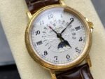 ZM Factory Patek Philippe Perpetual Calendar 5159 38mm Engraving Yellow Gold Leather Strap White Dial - Image 2
