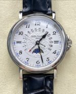 ZM Factory Patek Philippe Perpetual Calendar 5159G 38mm Steel Leather Strap White Dial