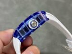 RM Factory Richard Mille RM 055 43mm Blue Crystal White Rubber Strap Skeletonized White Dial - Image 6