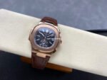 3K Factory Patek Philippe Nautilus 5980 1R-001 Leather Strap Rose Gold Black Dial - Image 5