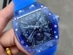 RM Factory Richard Mille RM 12-01 39mm Blue Crystal Blue Rubber Strap Skeletonized Black Dial - Image 2